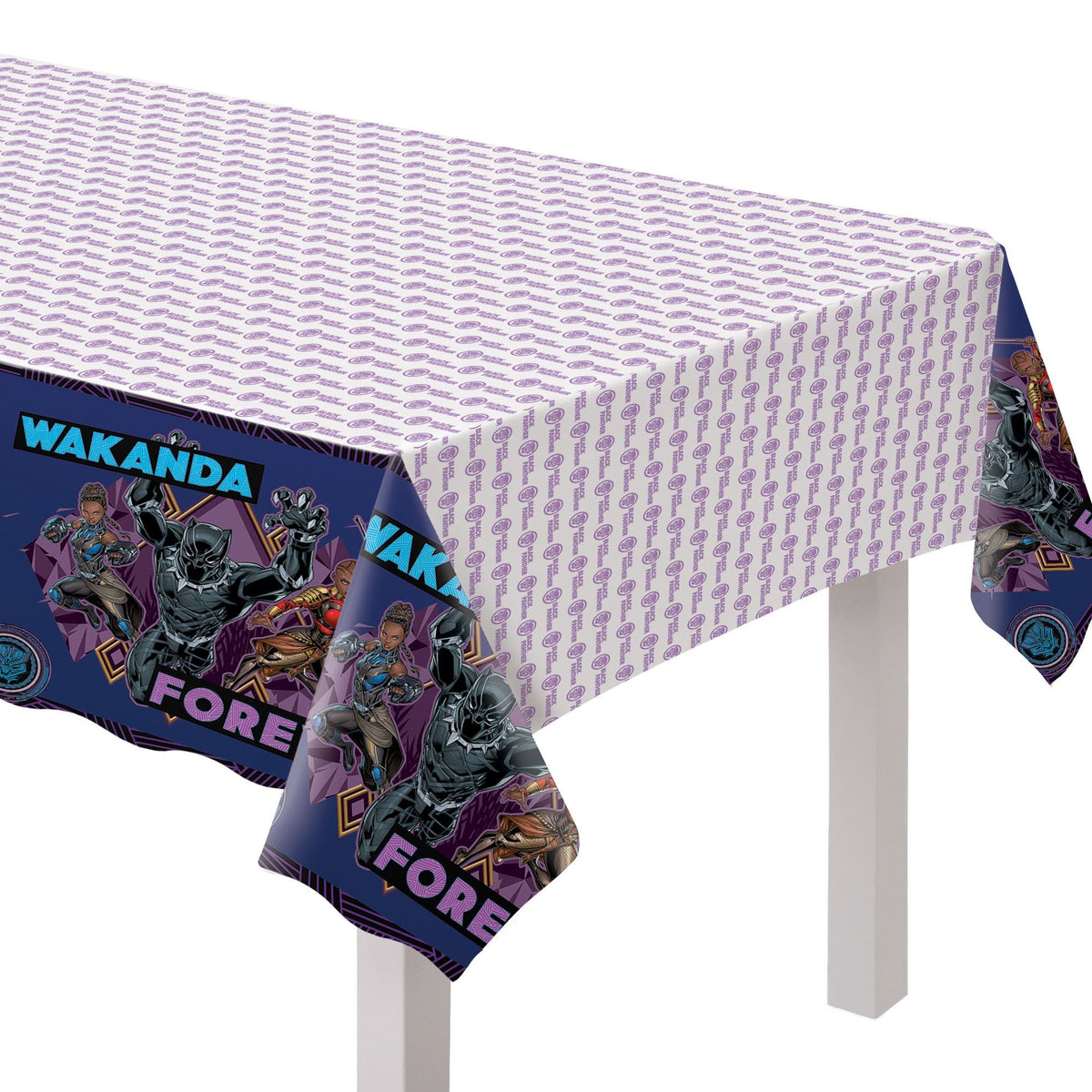 Marvel Black Panther "Wakanda Forever" Plastic Table Cover for Kids' Birthday Parties