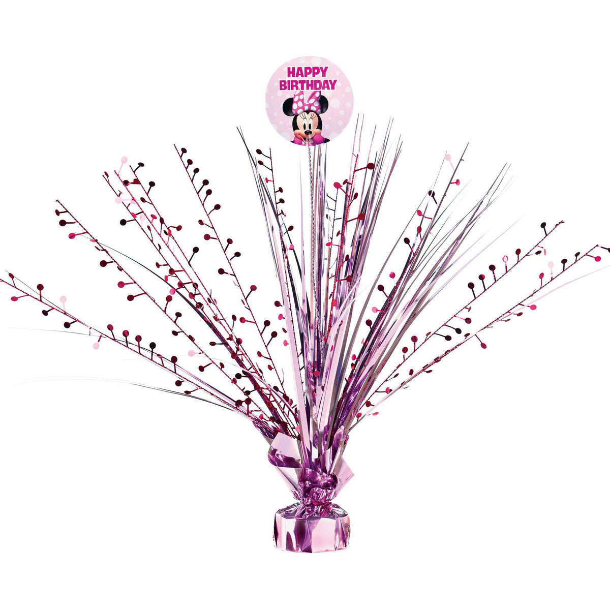 Disney Minnie Mouse "Happy Birthday" Metallic Centerpiece Spray