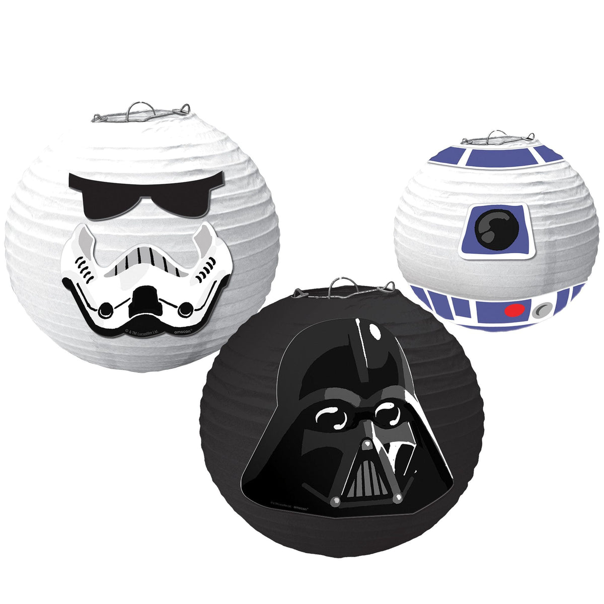 Star Wars Galaxy Paper Lanterns - Darth Vader, Stormtrooper & R2-D2 Set