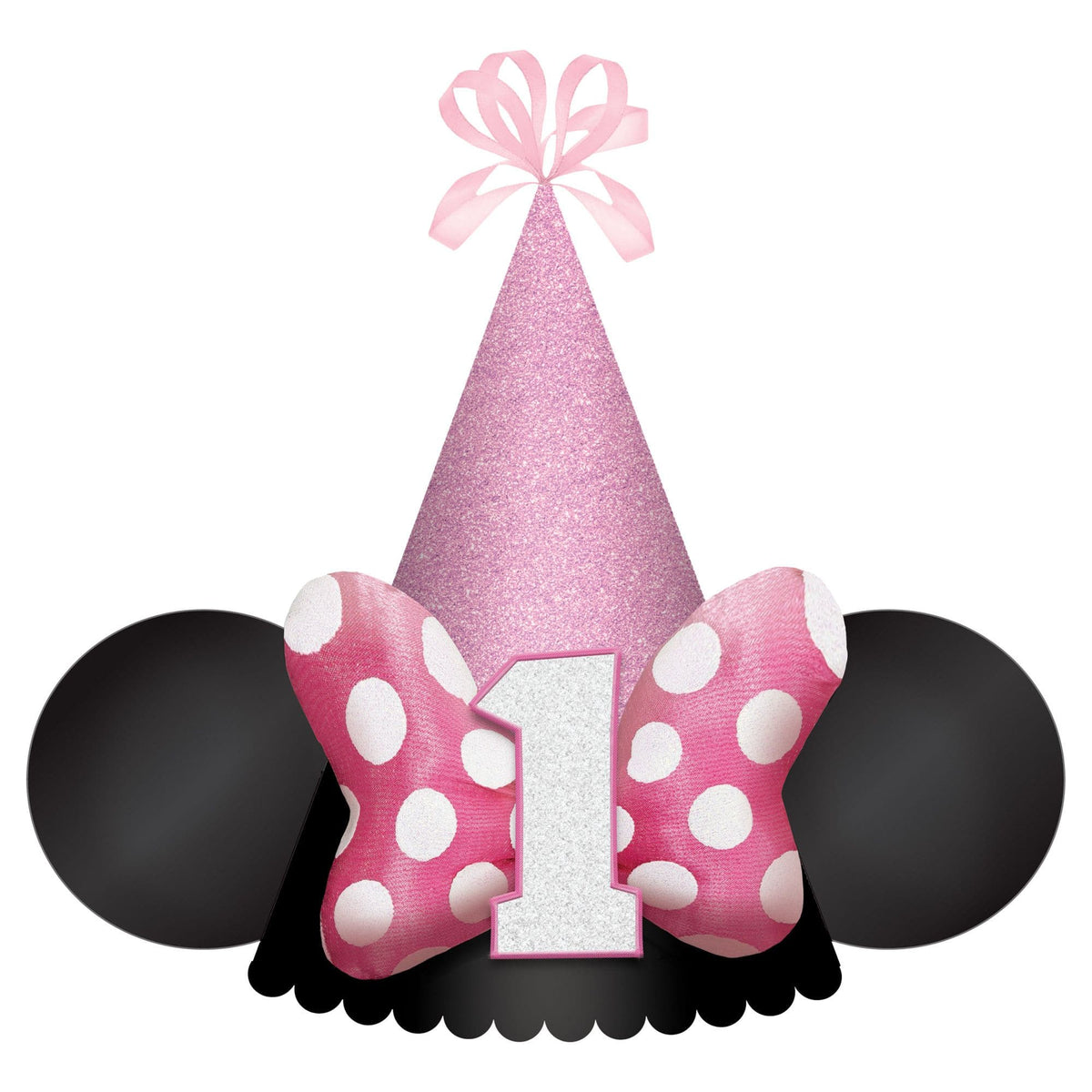 Disney Minnie Mouse Forever Deluxe Cone Party Hat with Glitter Ears