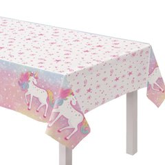 Enchanted Unicorn Plastic Table Cover - 54" x 96"