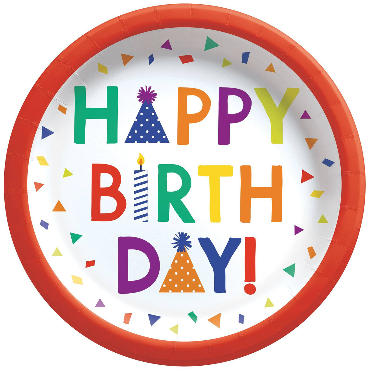 Confetti Time Birthday Paper Plates, 8.5-Inch, 8-Count