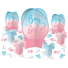 "Boy or Girl?" Gender Reveal Table Decorating Kit with Confetti
