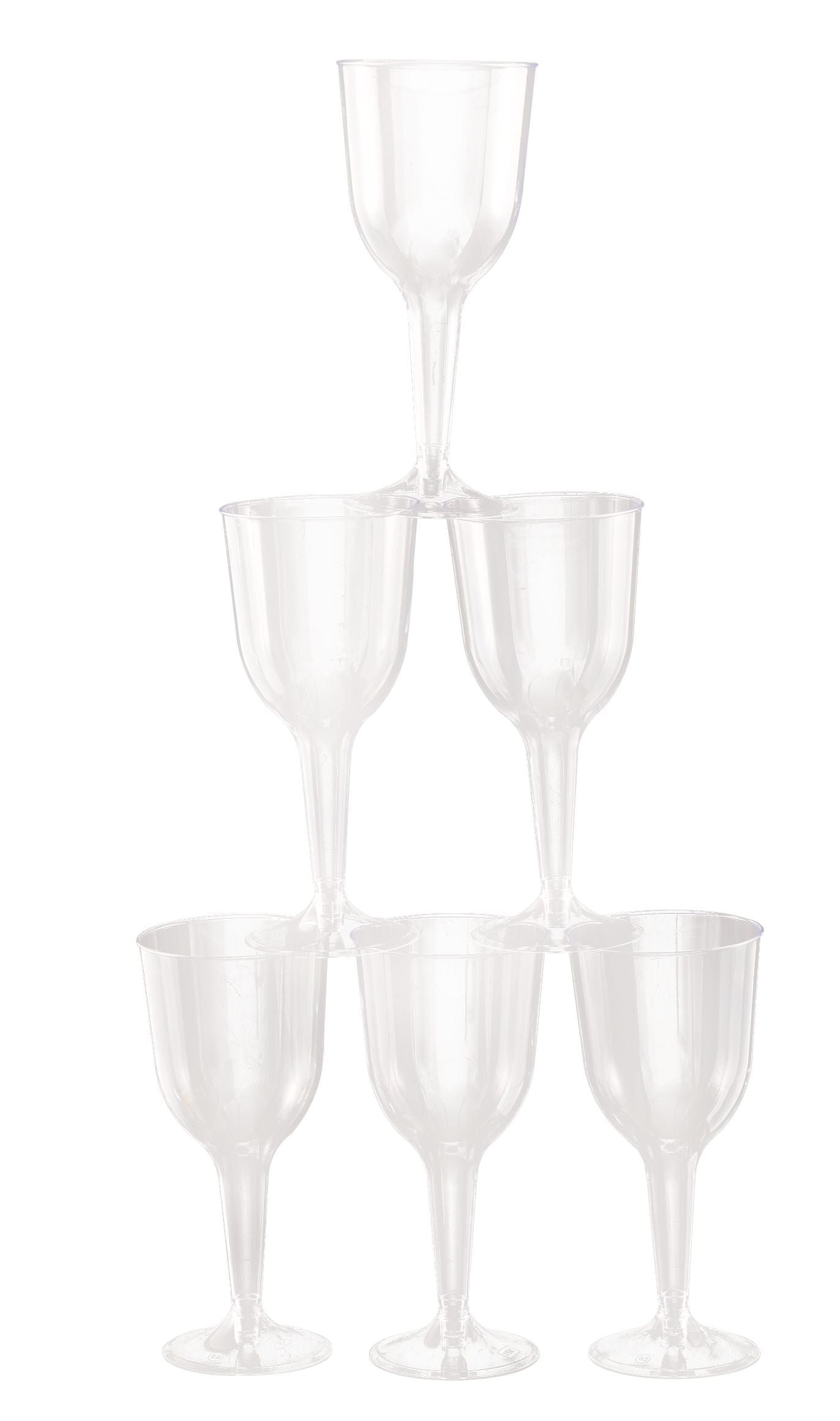 Clear Plastic Wine Glasses - 10 oz, Pack of 20