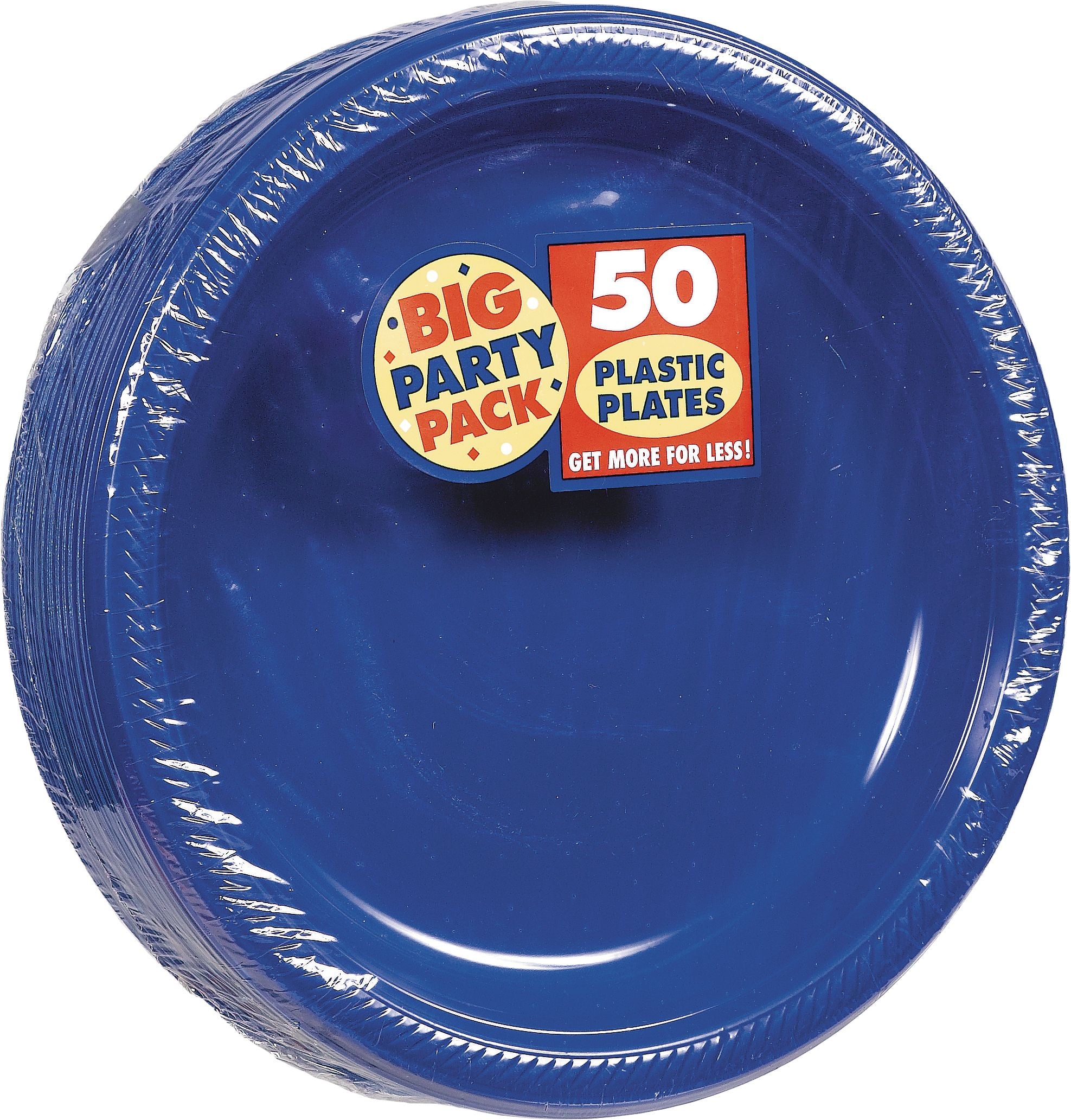 Royal Blue Big Party Pack Plastic Dinner Plates, 10.25-Inch, 50-Pack - 10.25 in.