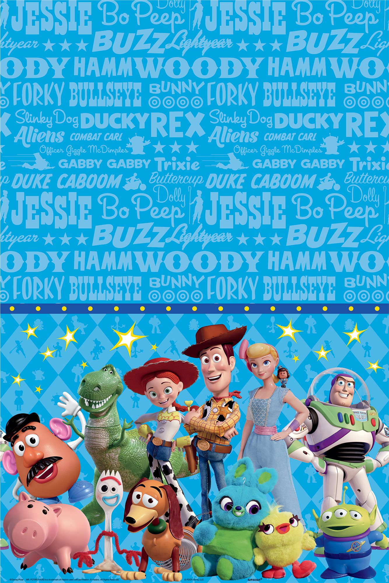 Toy Story 4 Reusable Plastic Table Cover - 54x96 inch
