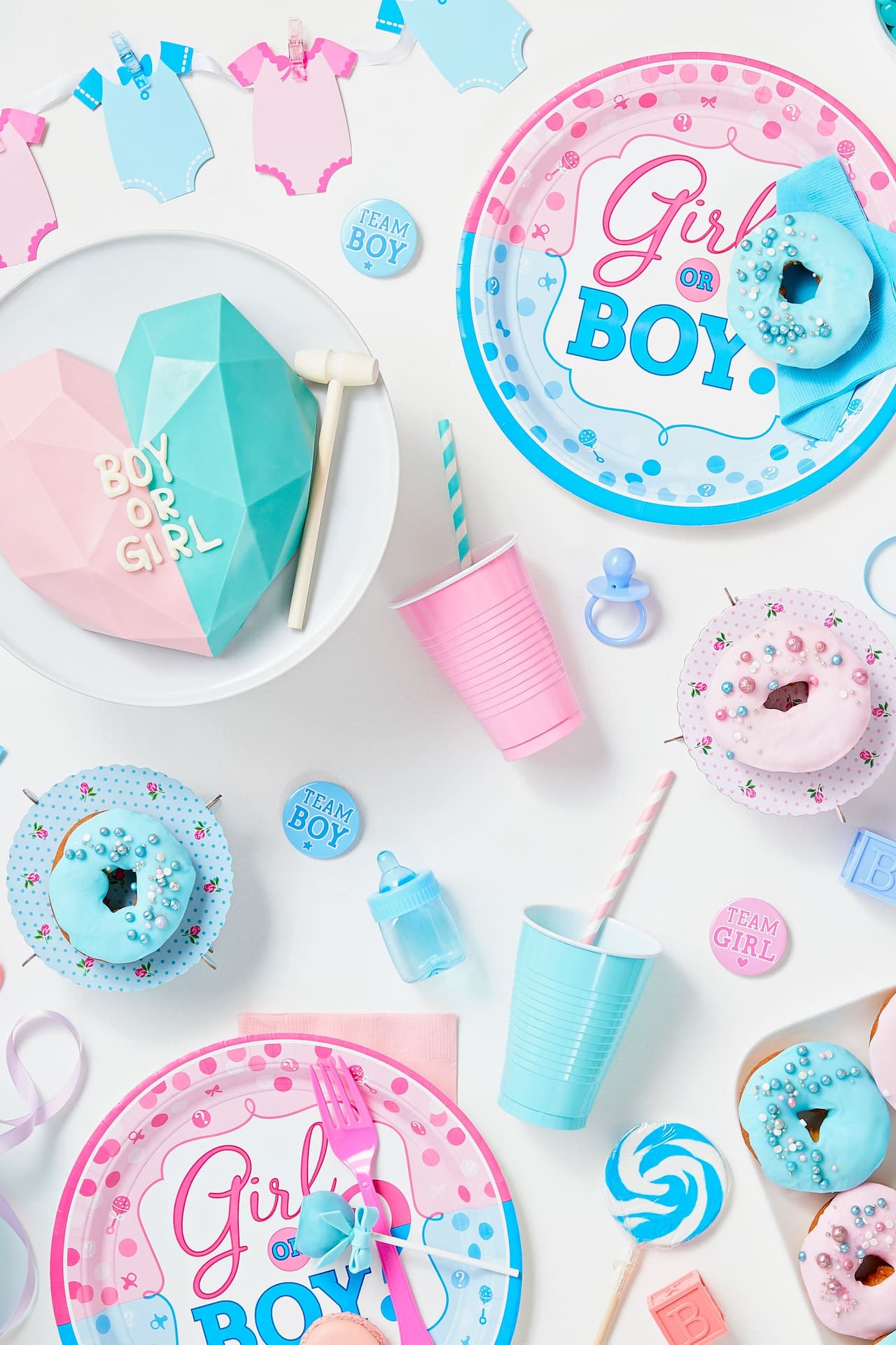 "Girl or Boy?" 10.5" Gender Reveal Paper Plates - 8 Pack