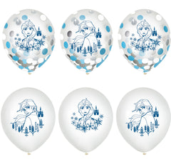 Disney Frozen 2 Confetti Latex Balloons, 12-Inch, 6-Pack