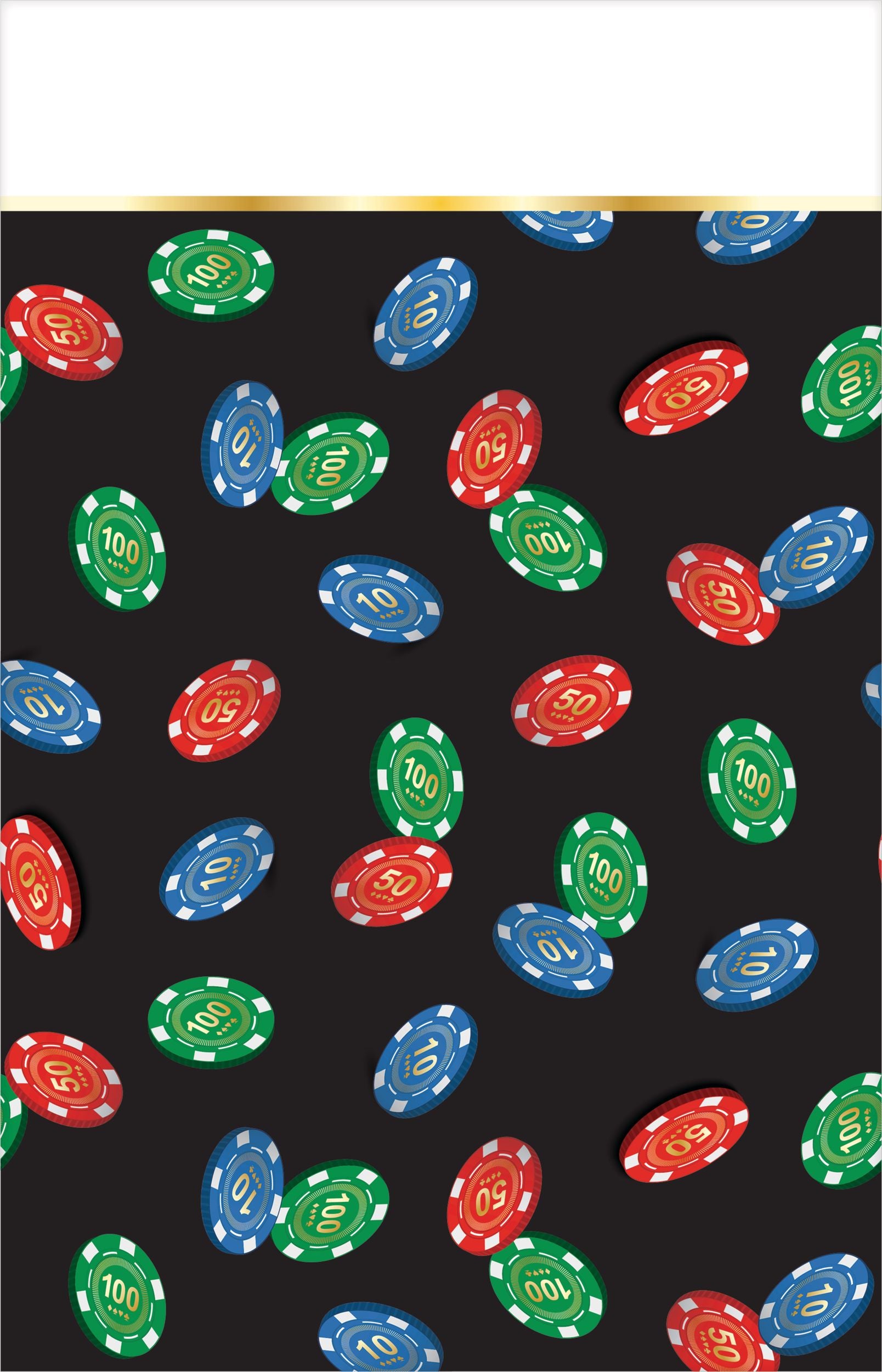 Roll the Dice Casino-Themed Plastic Table Cover