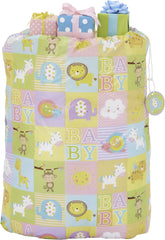 Adorable Animal Baby Shower Gift Sack with "Welcome Baby" Tag