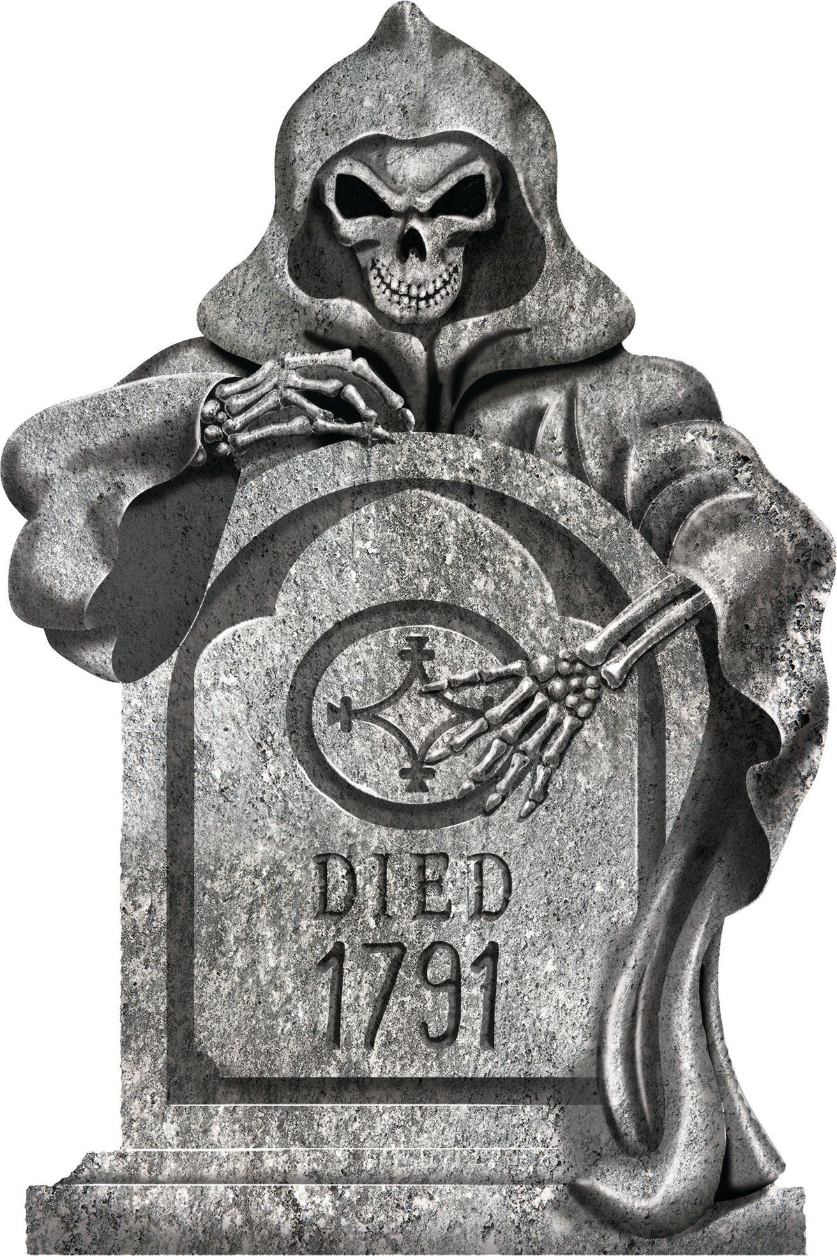 Grim Reaper Tombstone Decoration - 22" Halloween Prop