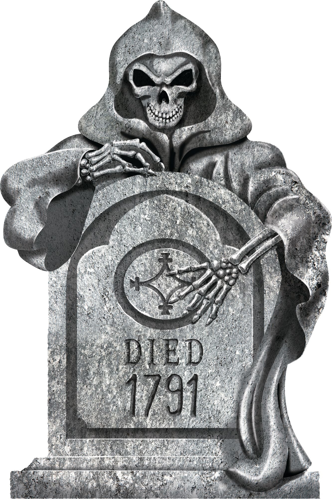 Grim Reaper Tombstone Decoration - 22" Halloween Prop