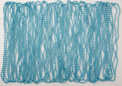 Light Blue Bead Necklaces - 50 Pack, 30" Round Beads