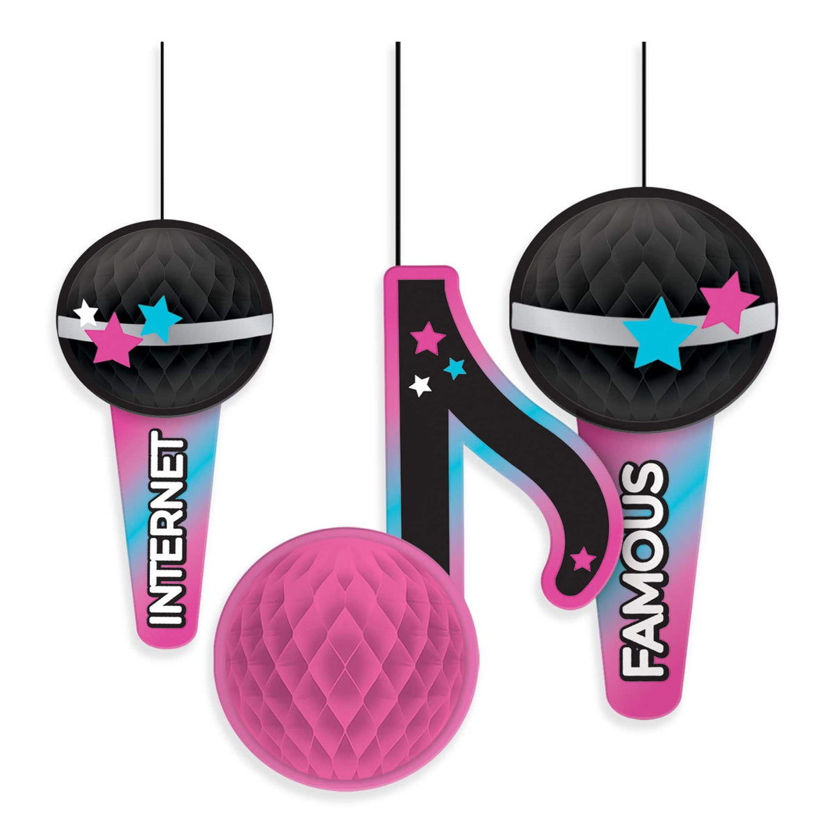 Internet Famous Honeycomb Hanging Decorations, 11-inch, 3-Pack