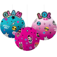 L.O.L. Surprise! "Together 4-Eva" Embellished Paper Lanterns, 9.5-Inch, 3-Pack