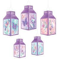 Fluttering Butterfly Paper Lanterns - 5 Pack for Kids' Birthday Parties