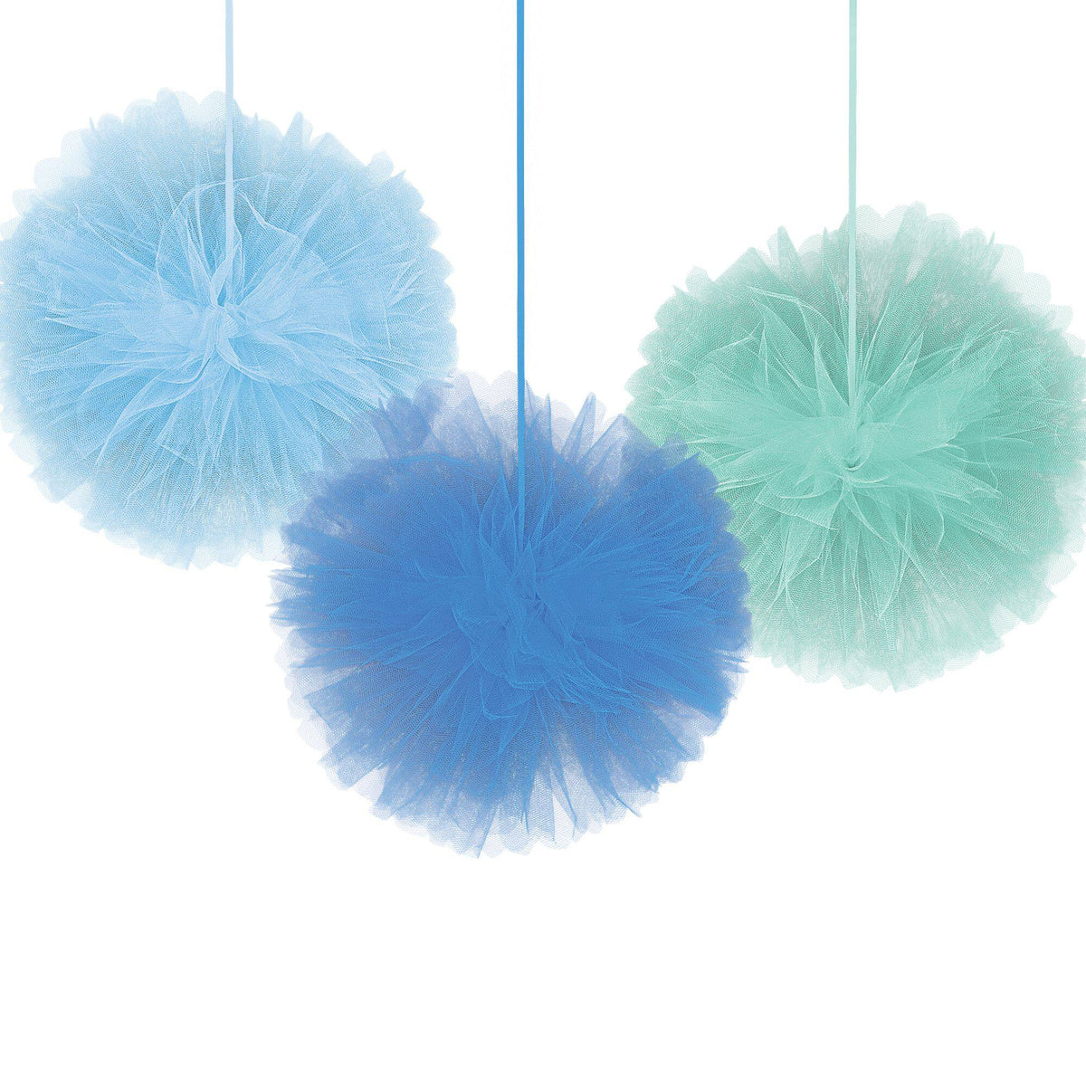 Fluffy Tulle Baby Boy Hanging Decorations, 3-Pack