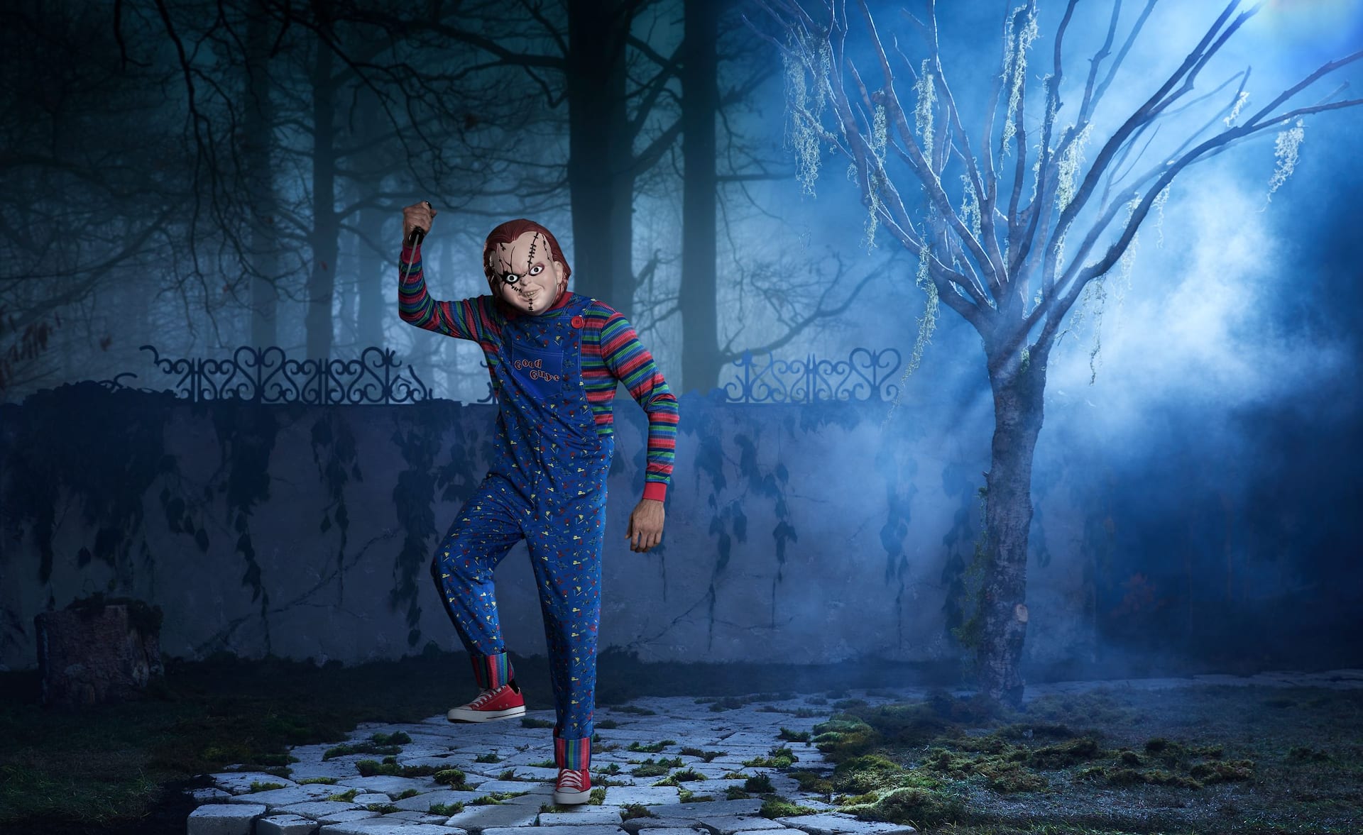 Men's Chucky Costume with Mask - Horror Doll Halloween Outfit