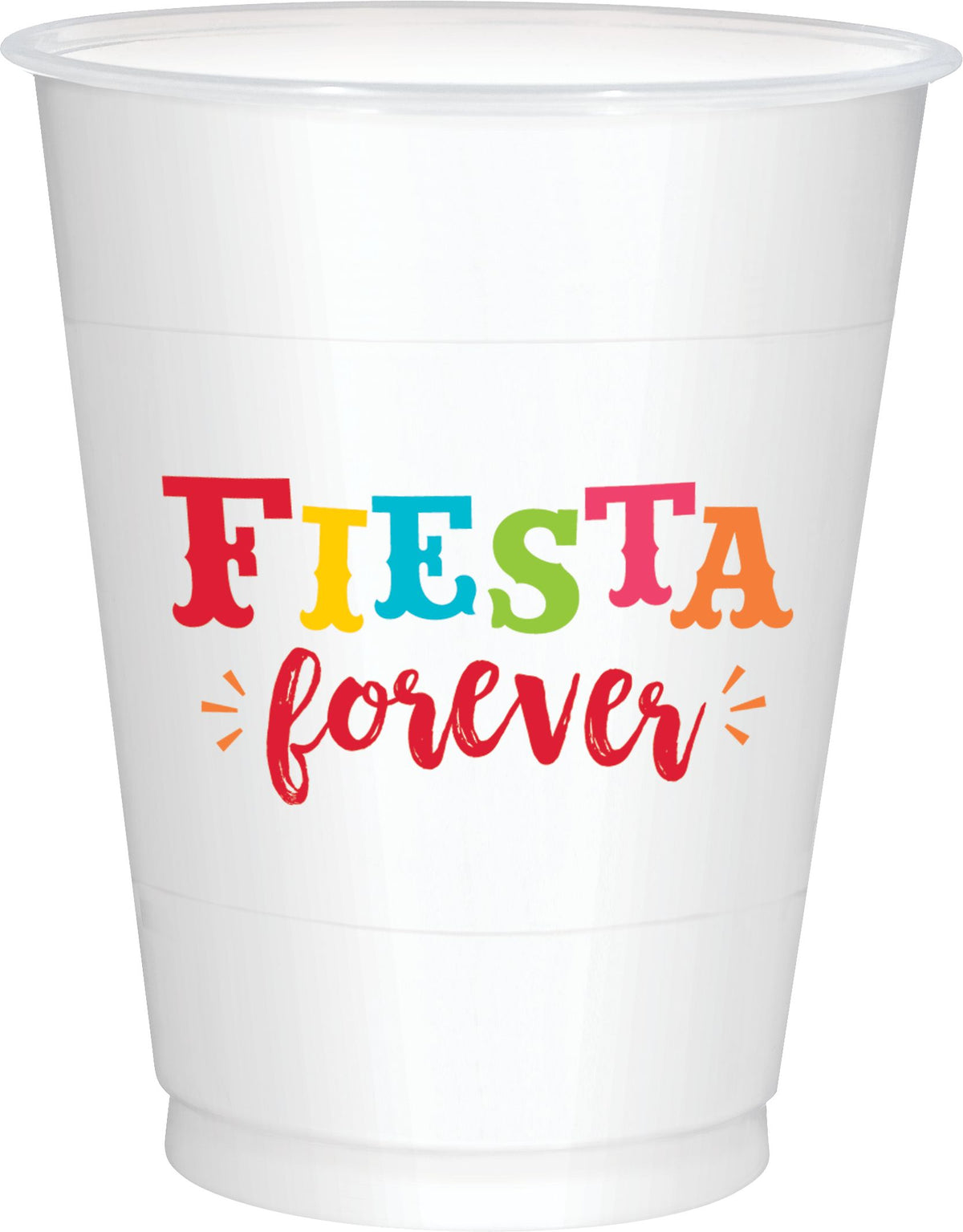 Fiesta Forever Plastic Cups, 16oz, 25 Pack