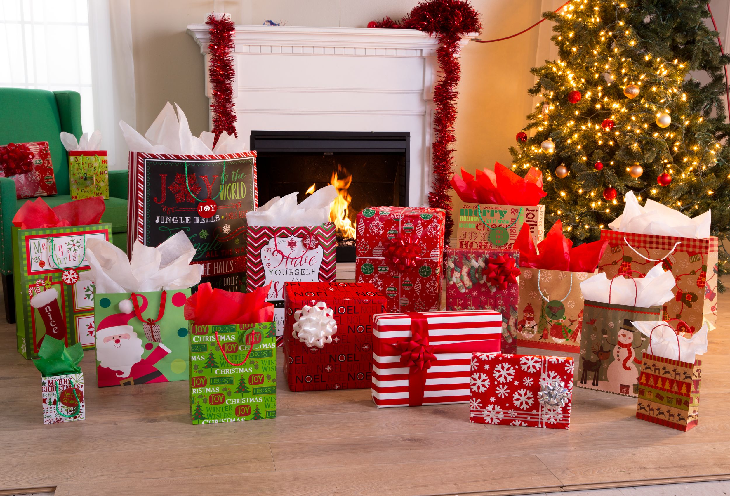 Extra Large Glitter Chalkboard Christmas Gift Bag