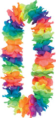 Neon Paradise Rainbow Lei: Vibrant Summer Accessory