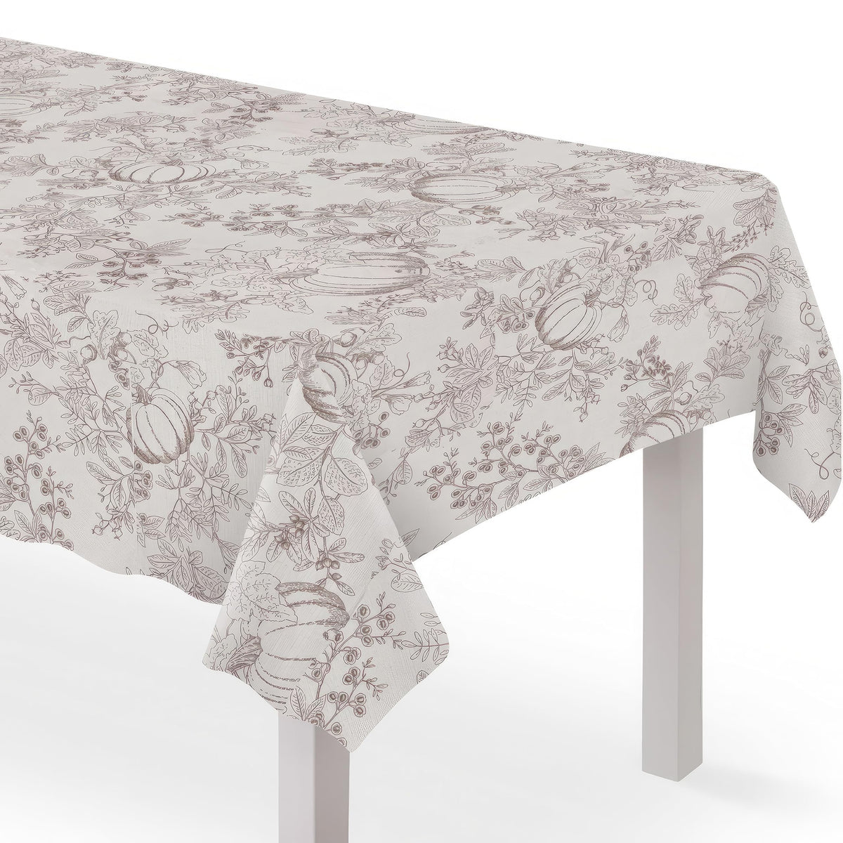 Pumpkin Print Fabric Table Cover - 60" x 84"