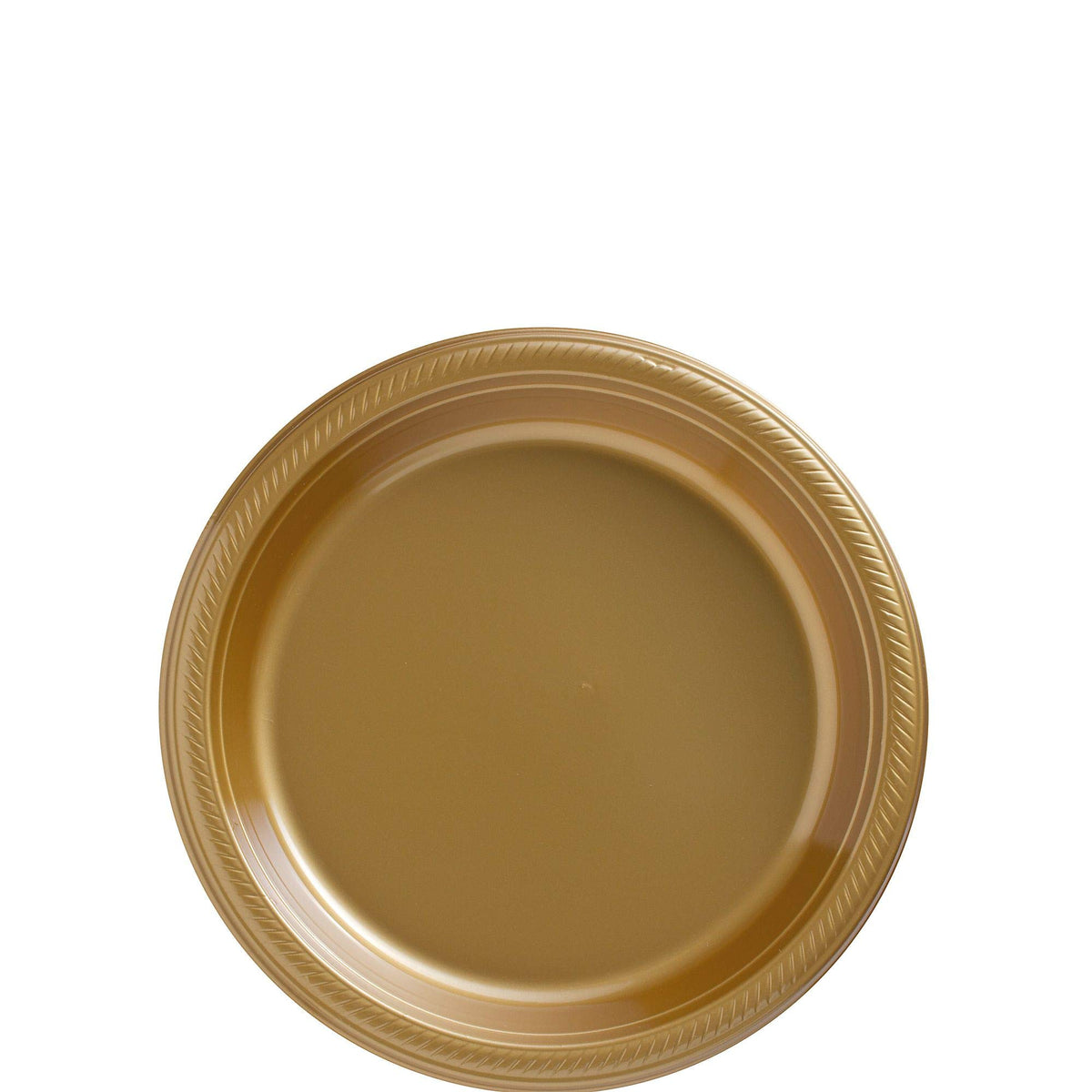 Gold 7" Round Plastic Plates - Pack of 50