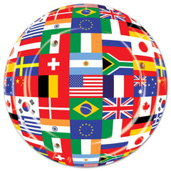 International Flags Sports Party Plates - 9 Inches, 8 Count