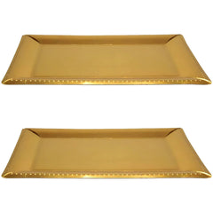 Elegant Gold 16-Inch Catering Trays - Set of 2