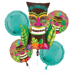 Vintage Tiki Foil Balloon Bouquet - 5pc Set