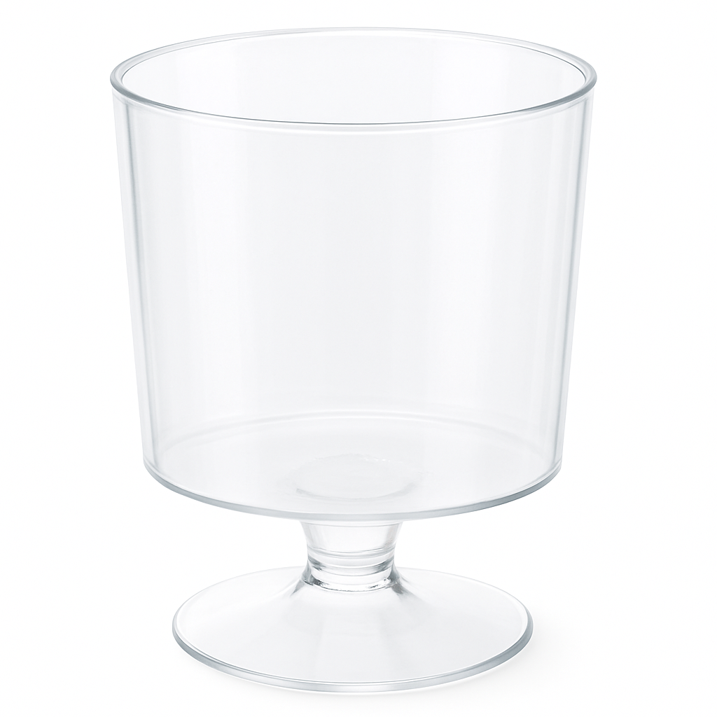 Mini Clear Plastic Pedestal Cups, 5 oz, 10-Pack