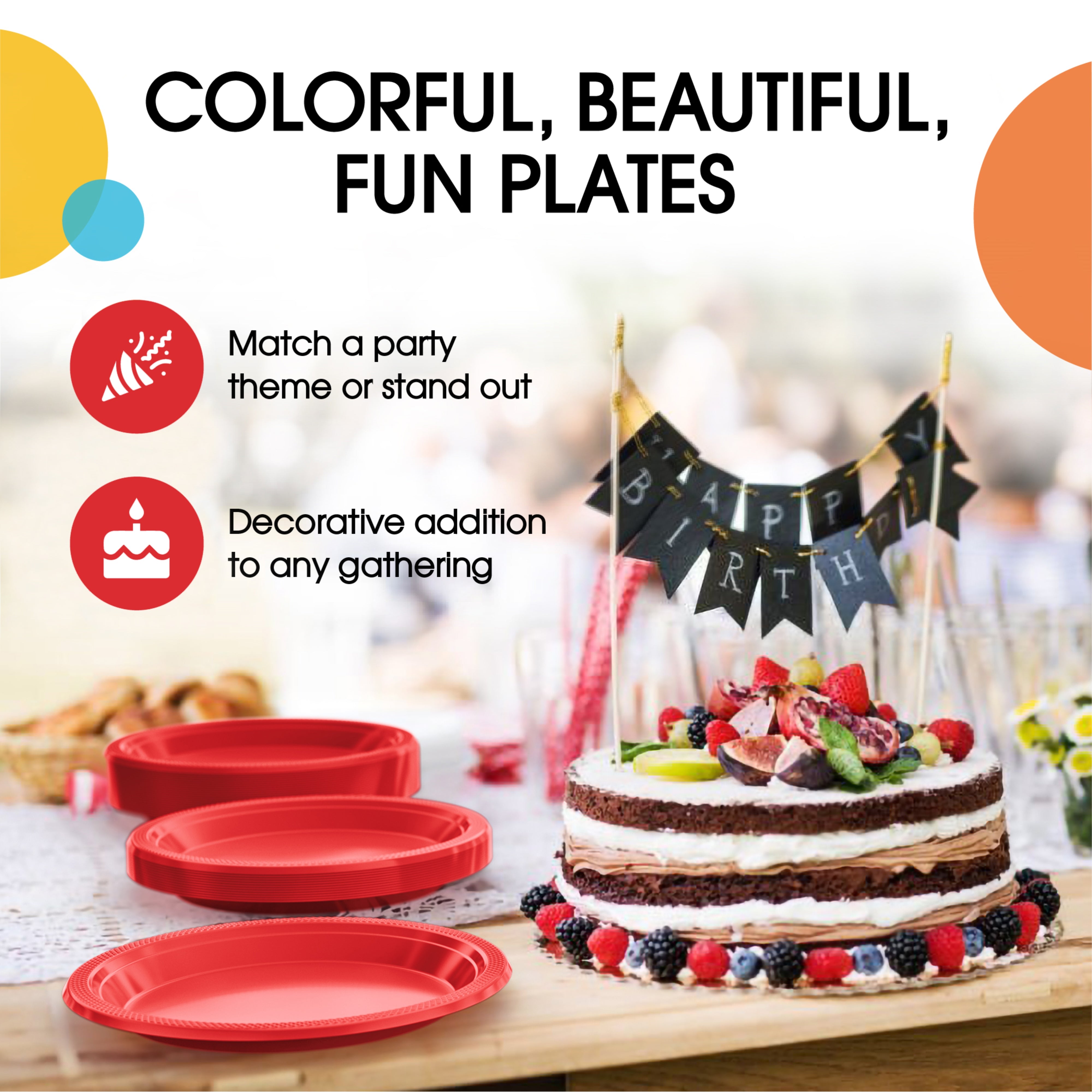 Little Gym - 9 In. Red Plastic Plates | 50 Ct.