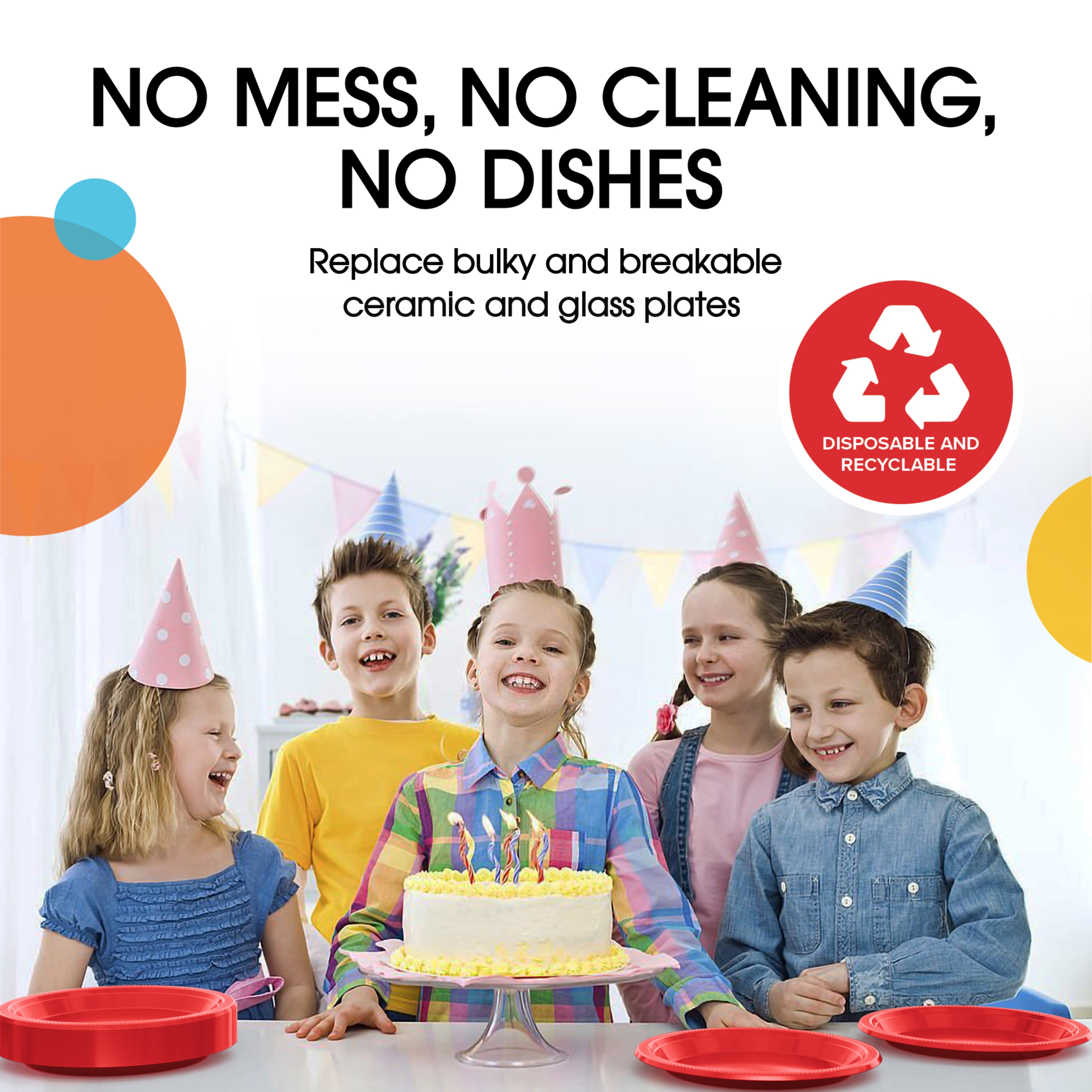 Little Gym - 9 In. Red Plastic Plates | 50 Ct.