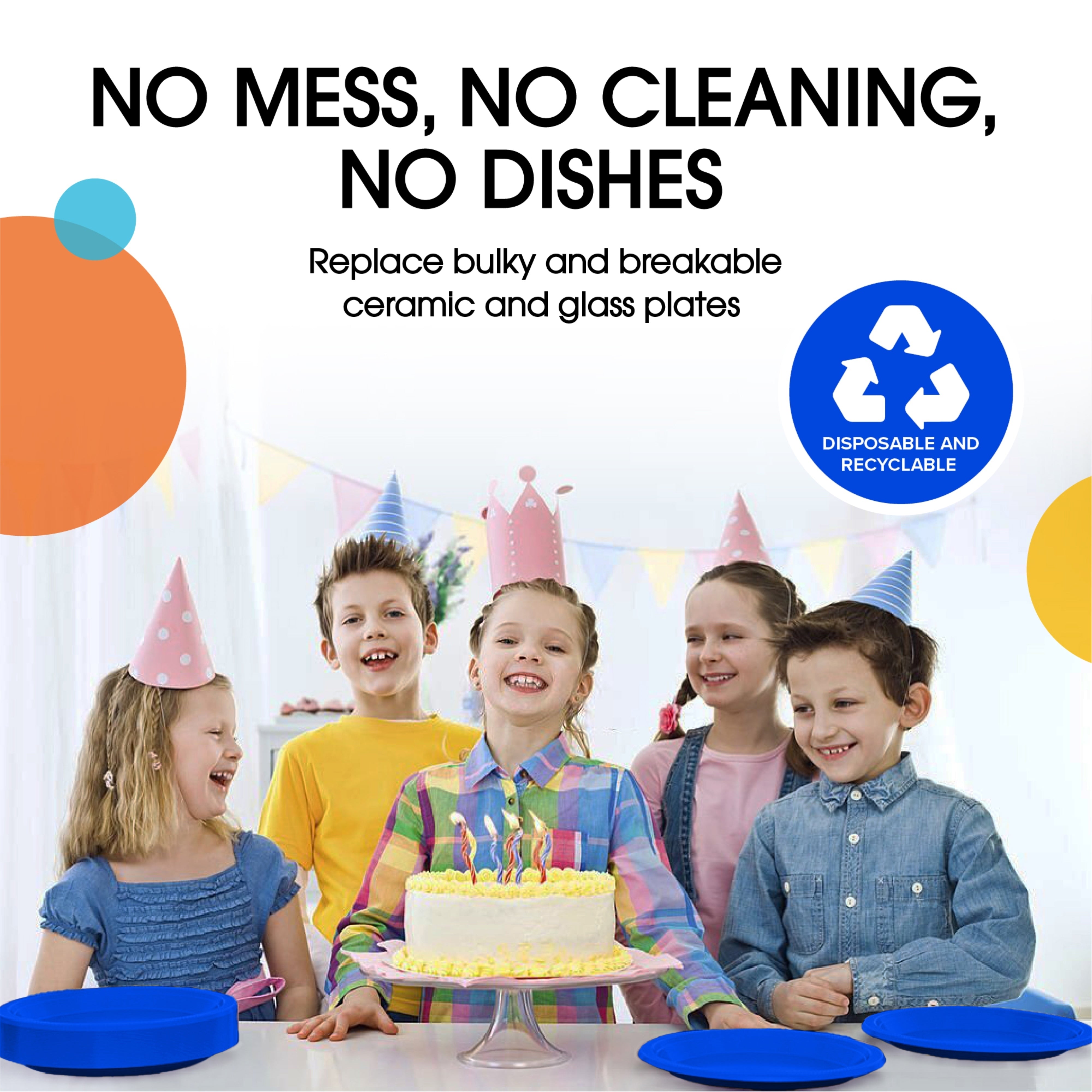 Little Gym - 9 In. Dark Blue Plastic Plates | 50 Ct.