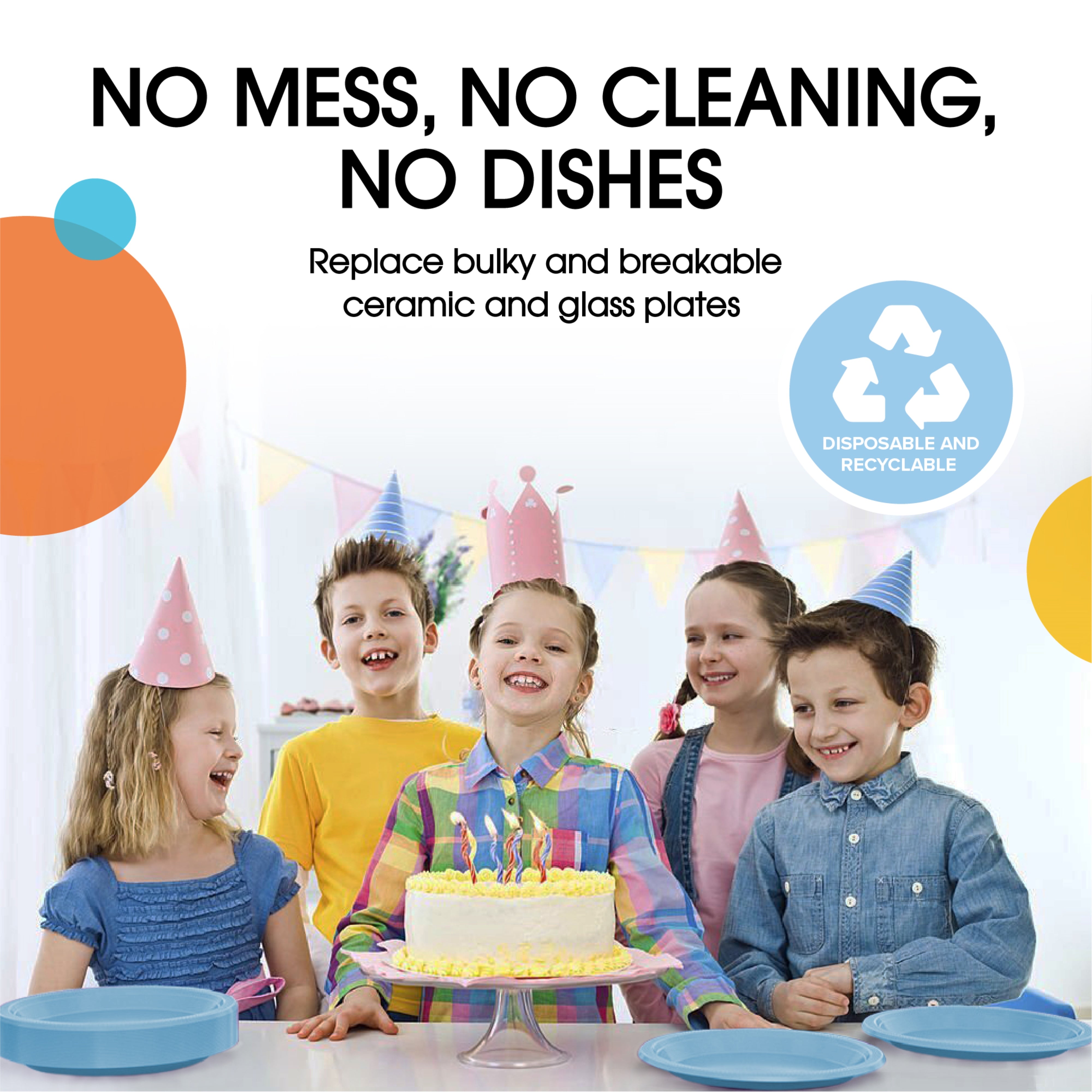 Little Gym - 9 In. Light Blue Plastic Plates | 50 Ct.