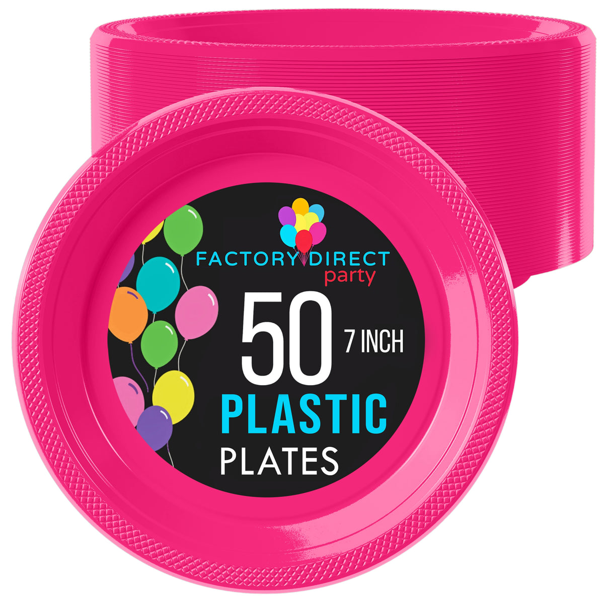 Little Gym - 7 In. Cerise Plastic Plates | 50 Ct.