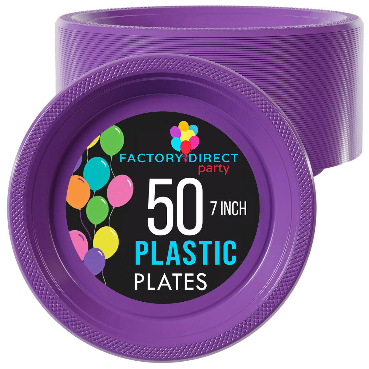 Little Gym - 7 In. Purple Plastic Plates | 50 Ct.