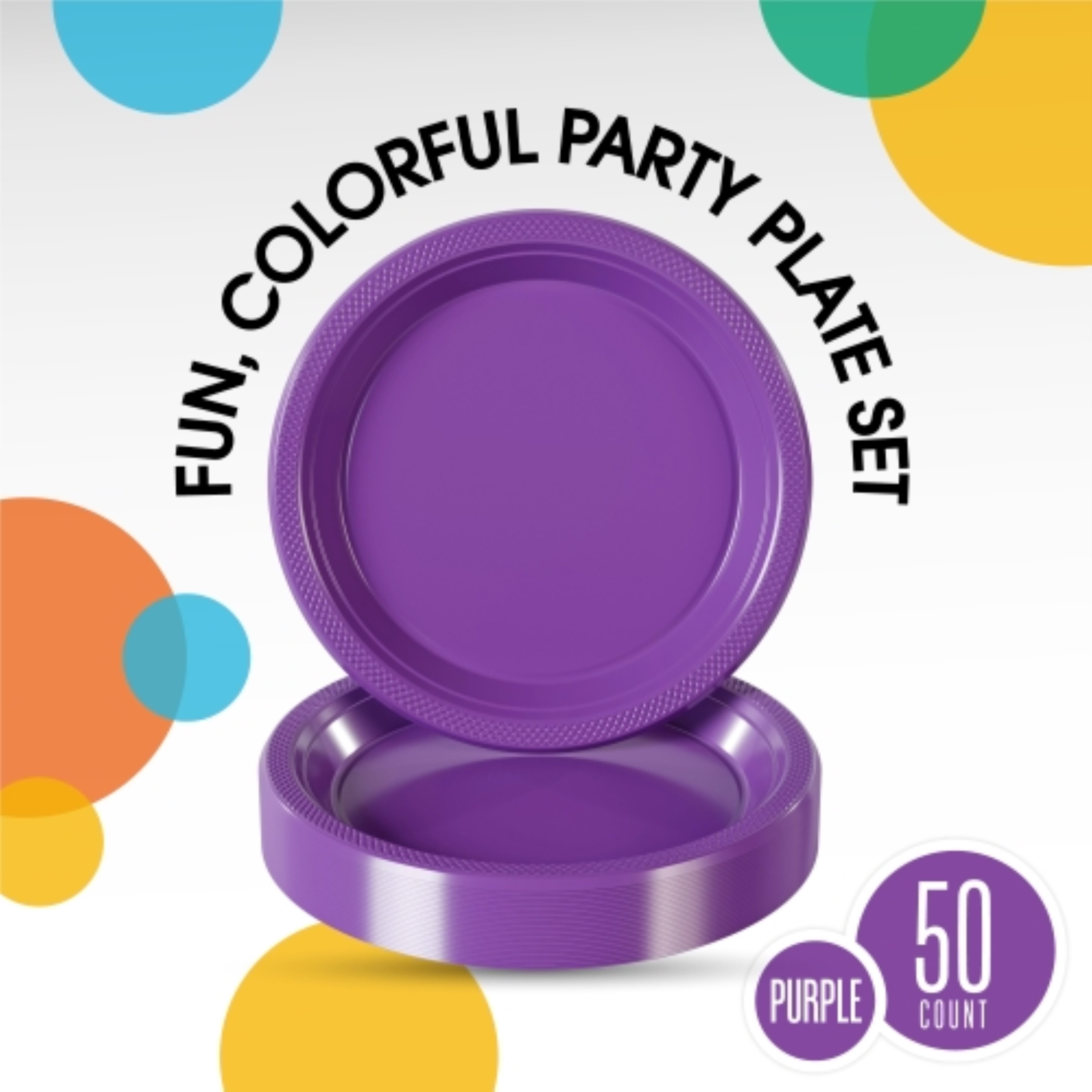 Little Gym - 9 In. Purple Plastic Plates | 50 Ct.