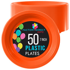 Little Gym - 7 In. Orange Plastic Plates | 50 Ct.