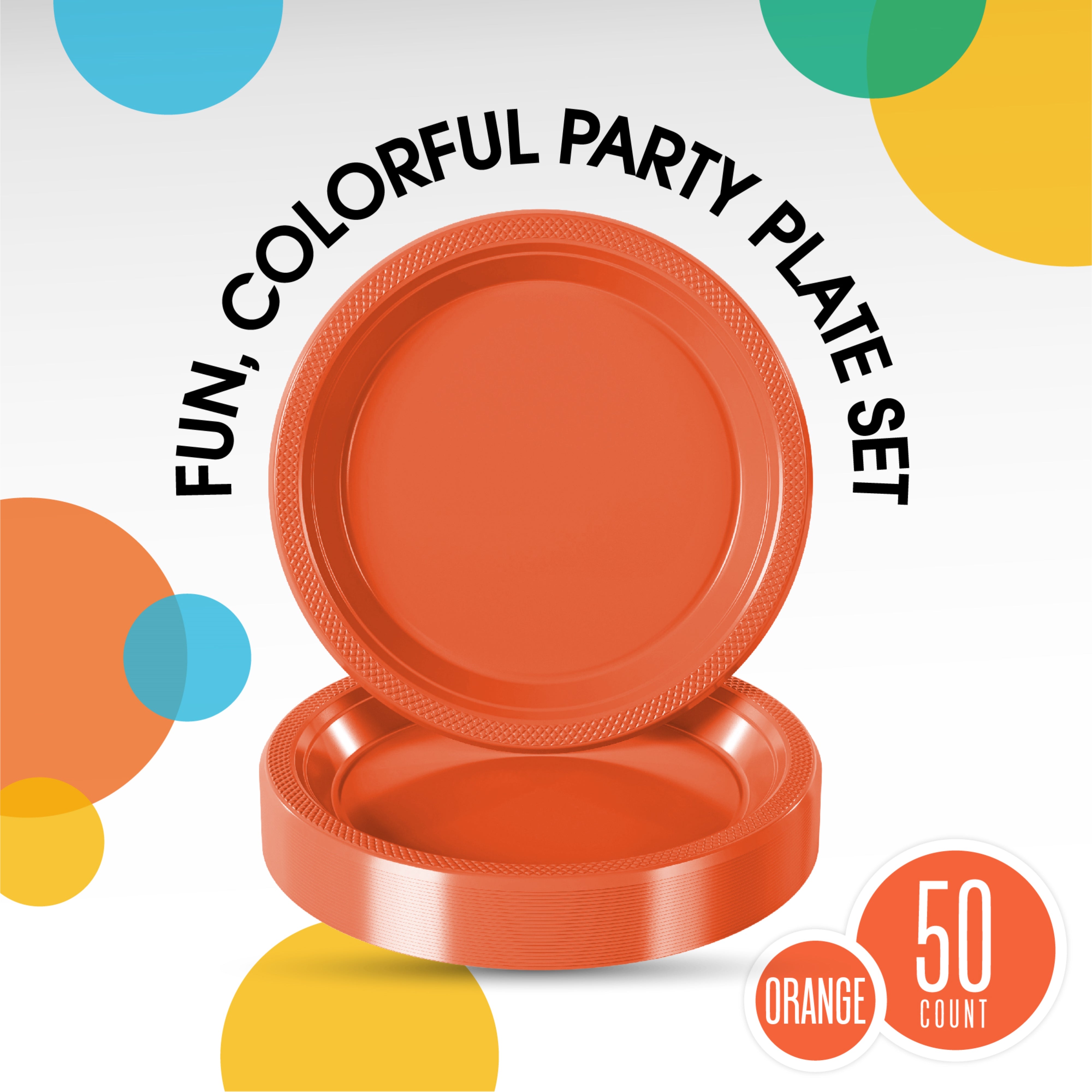 Little Gym - 7 In. Orange Plastic Plates | 50 Ct.