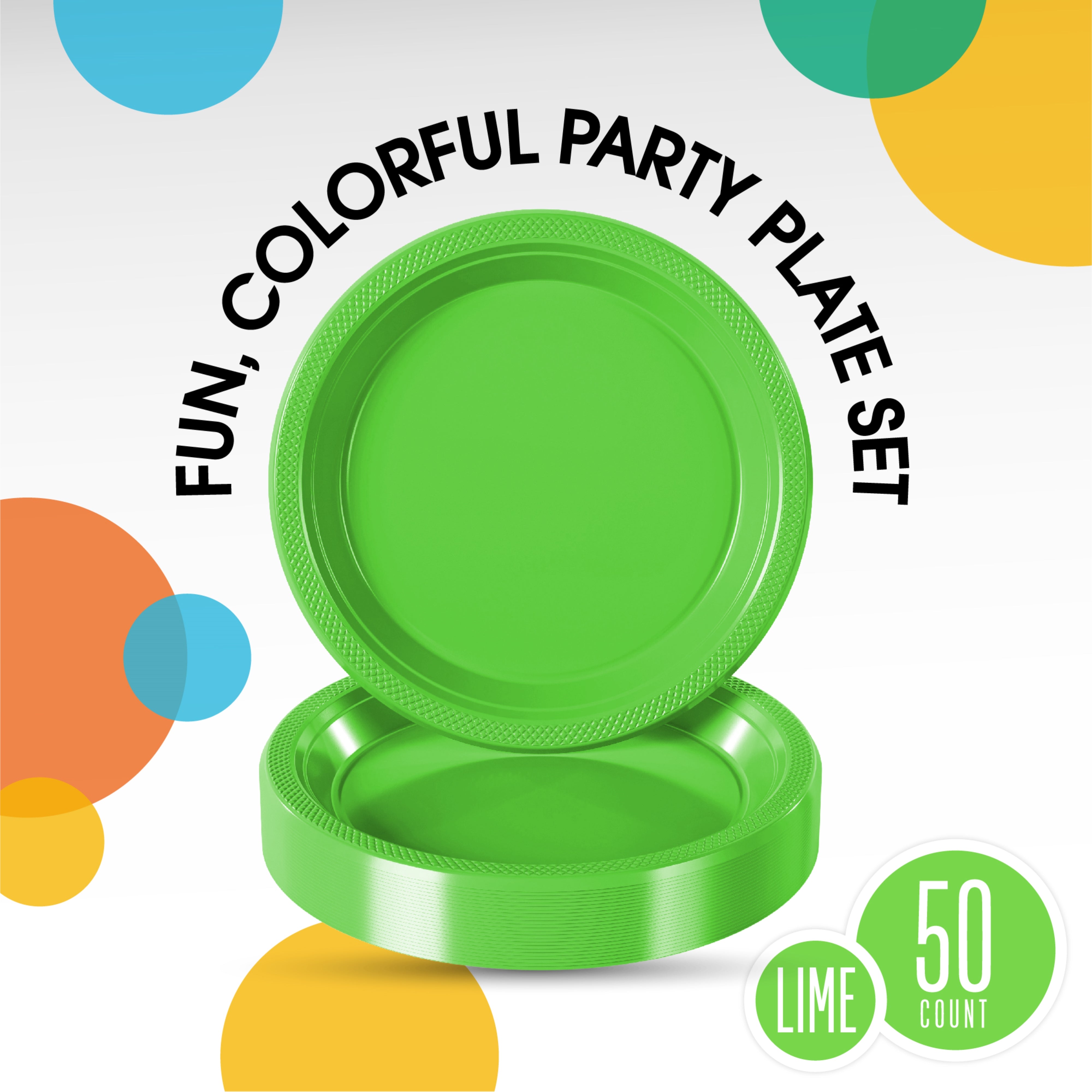 Little Gym - 7 In. Lime Green Plastic Plates | 50 Ct.