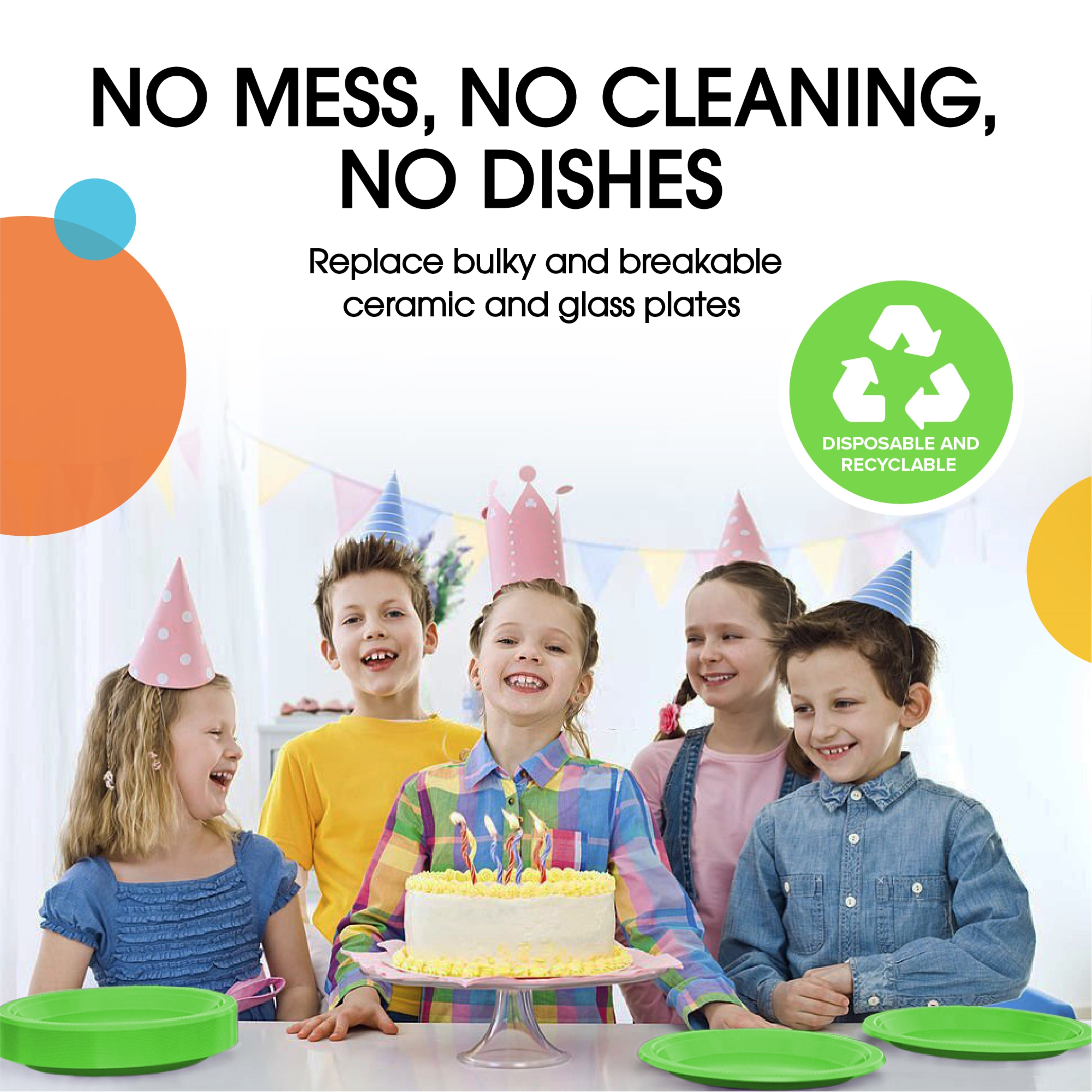 Little Gym - 7 In. Lime Green Plastic Plates | 50 Ct.