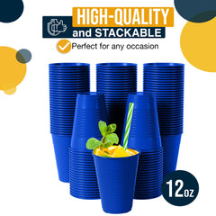 Little Gym - 12 Oz. Dark Blue Plastic Cups | 50 Ct.