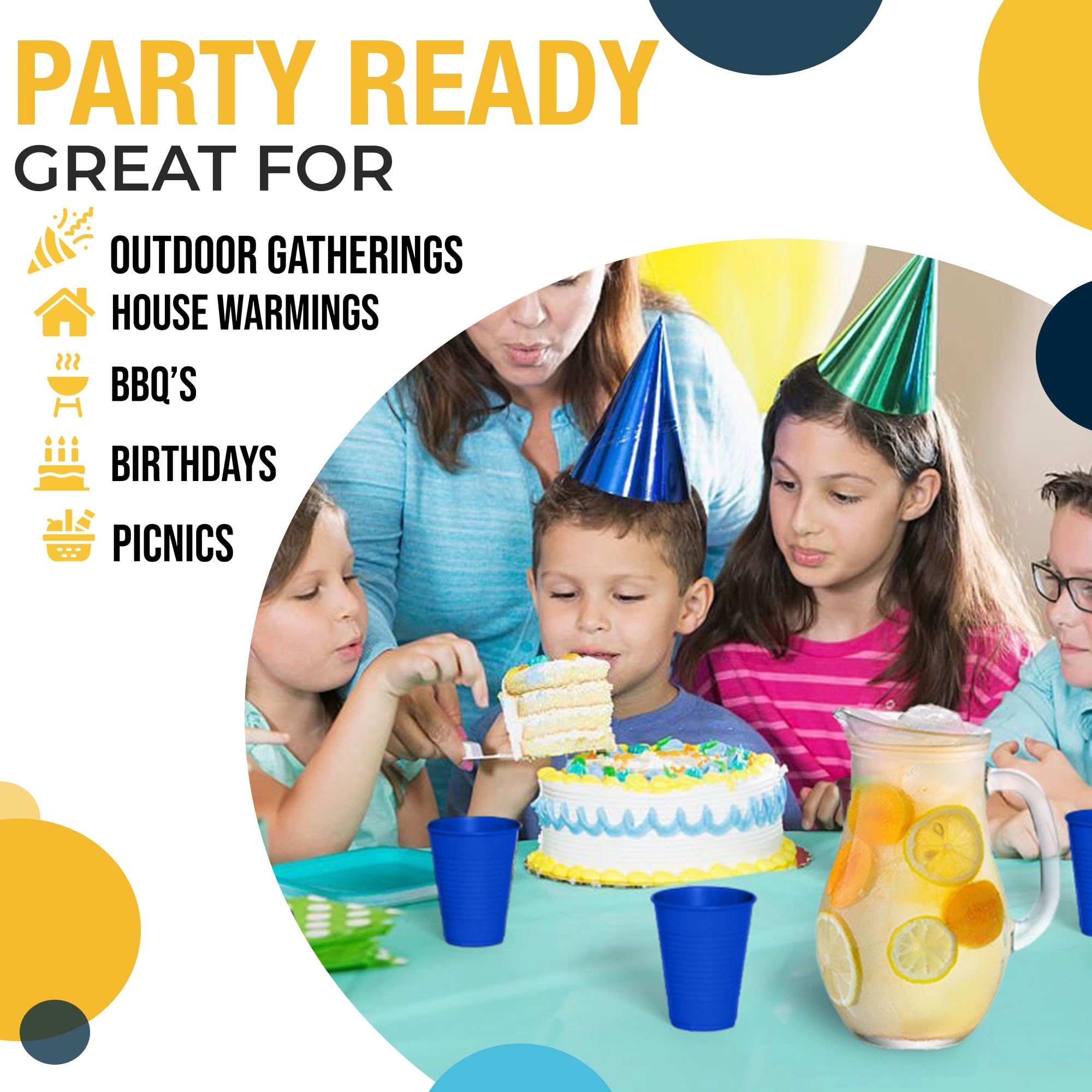 Little Gym - 12 Oz. Dark Blue Plastic Cups | 50 Ct.