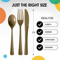 Heavyweight Assorted Metallic Gold Cutlery Set - 7.5 in.