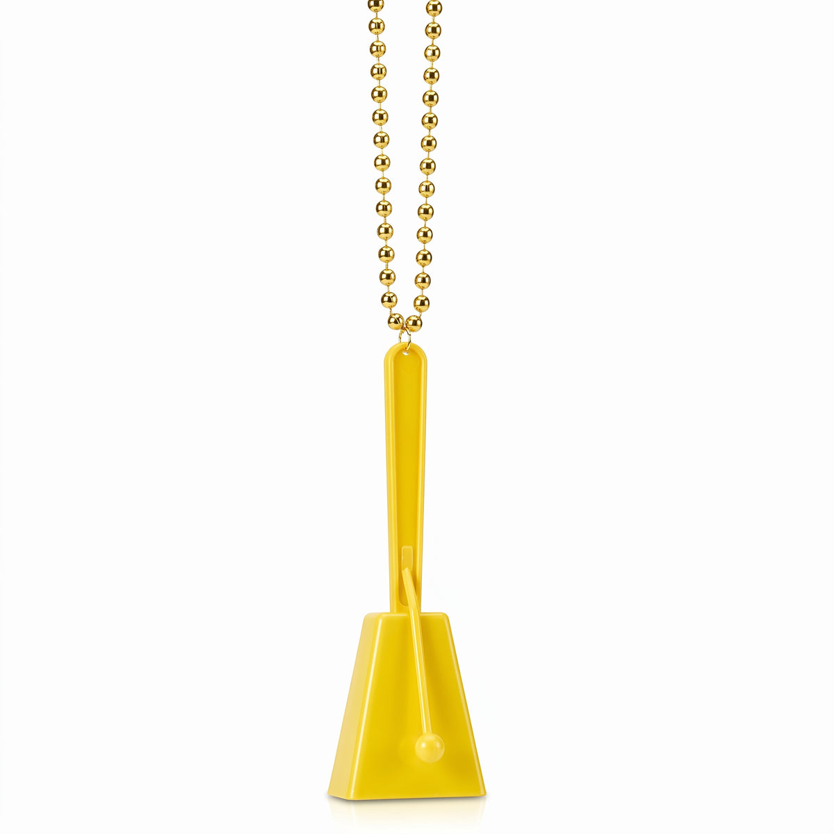 Yellow Clacker Necklace - Team Spirit Noisemaker Accessory