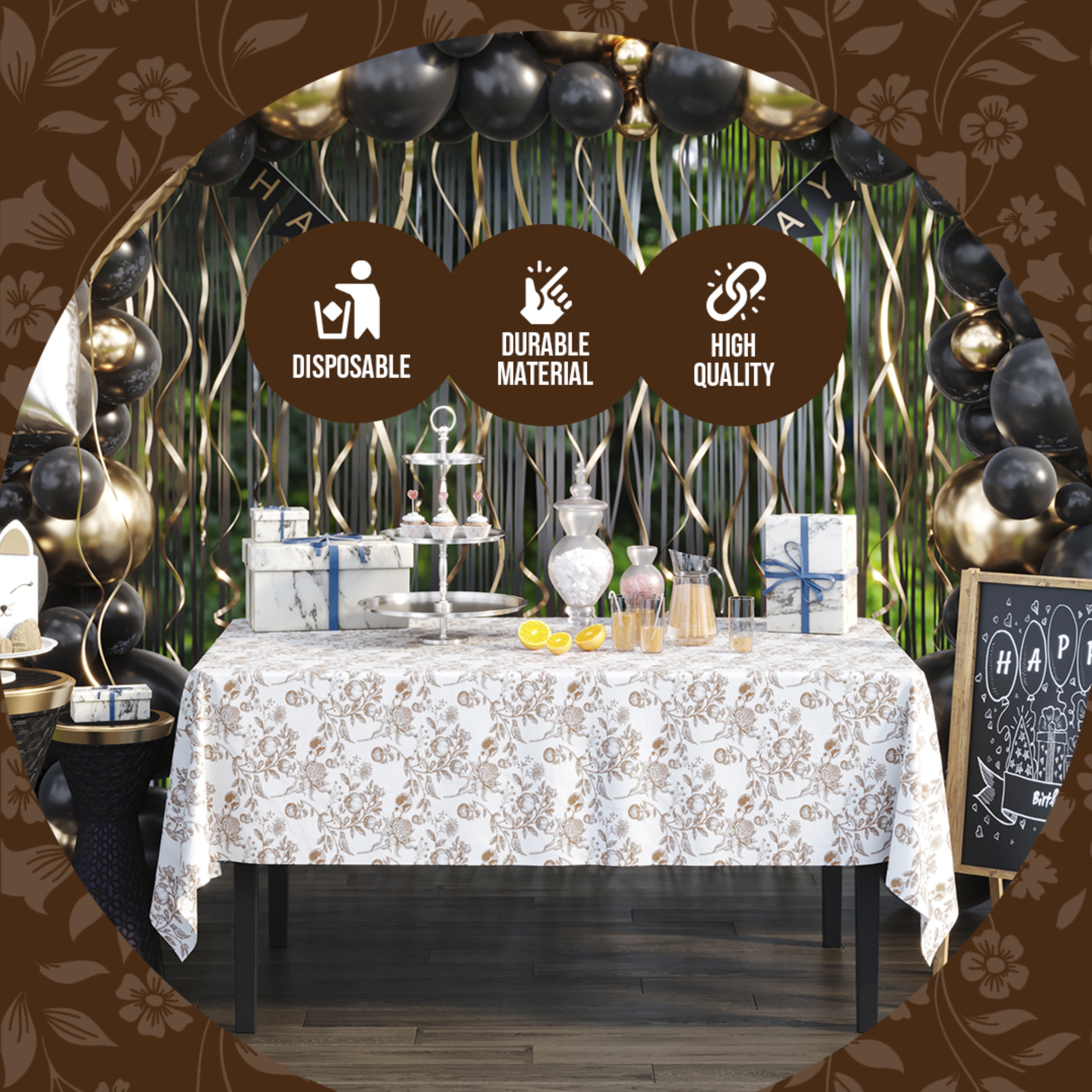 Trendables Premium Pomegranates Table Cover 54 x 108 - 2 Pack