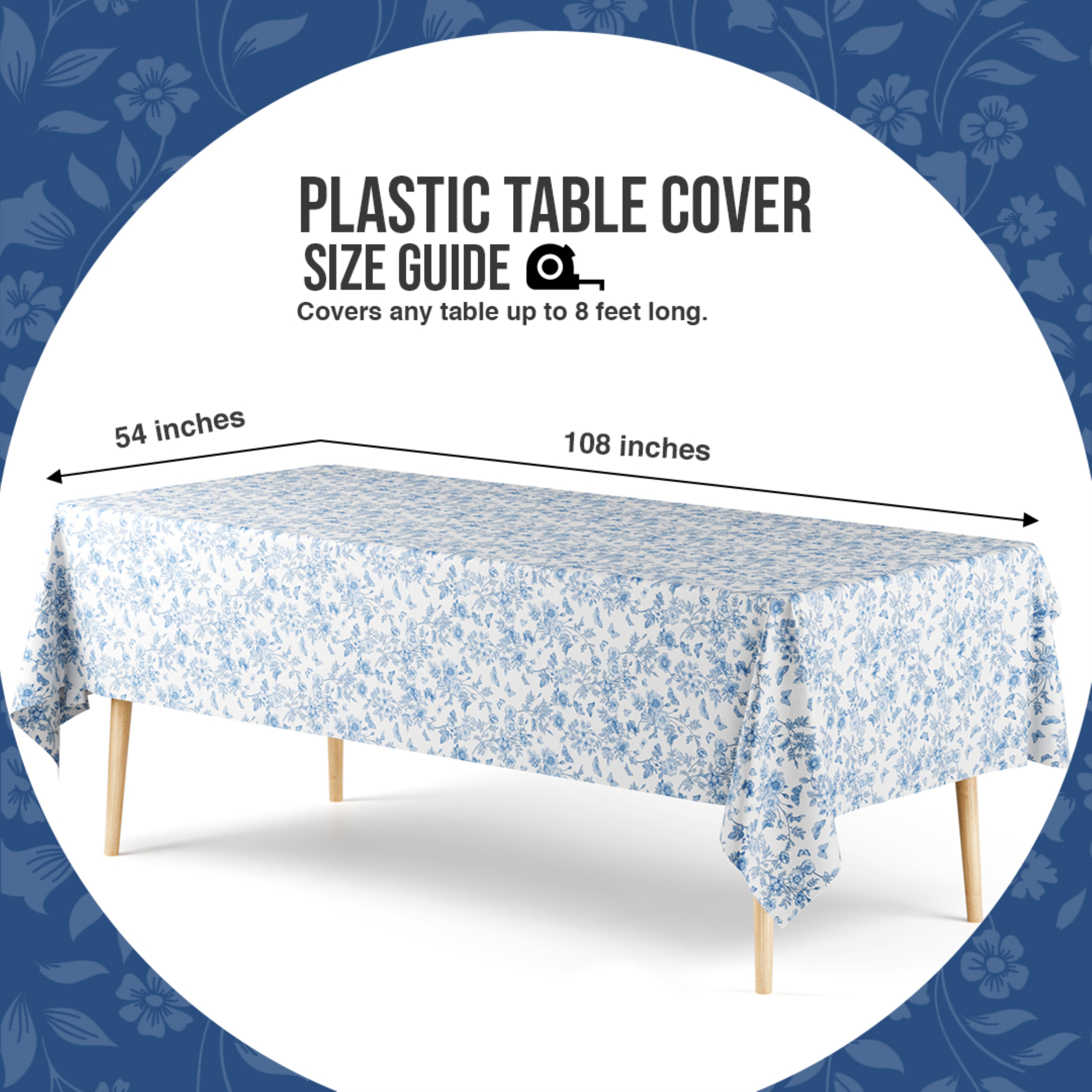 Trendables Premium Botanical Table Cover 54 x 108 - 2 Pack