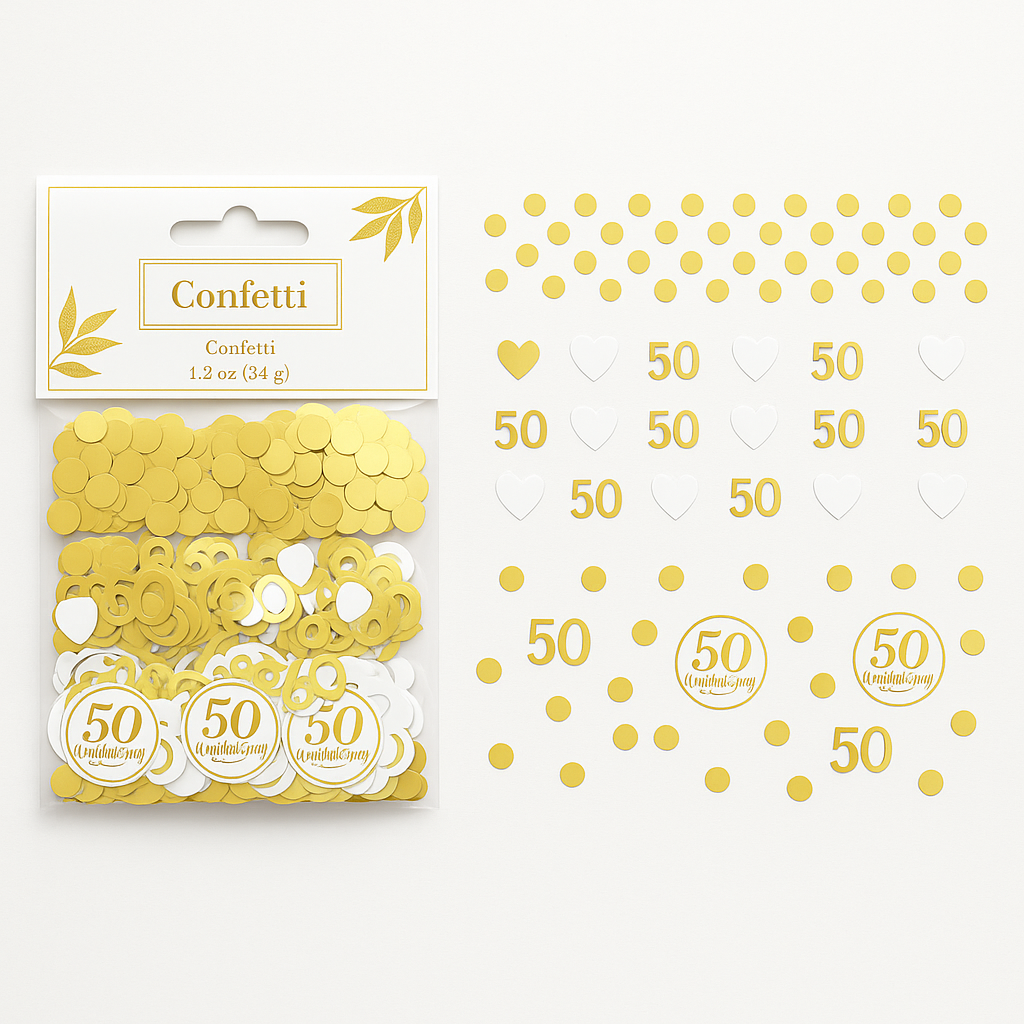 Golden 50th Anniversary Confetti Value Pack - 1.2 oz