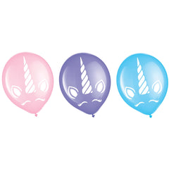 Little Gym - Enchanting Unicorn Latex Balloons - 12" Pastel Collection - 100 Ct.